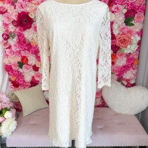 Gather and Gown | Pink Lace Mini Dress